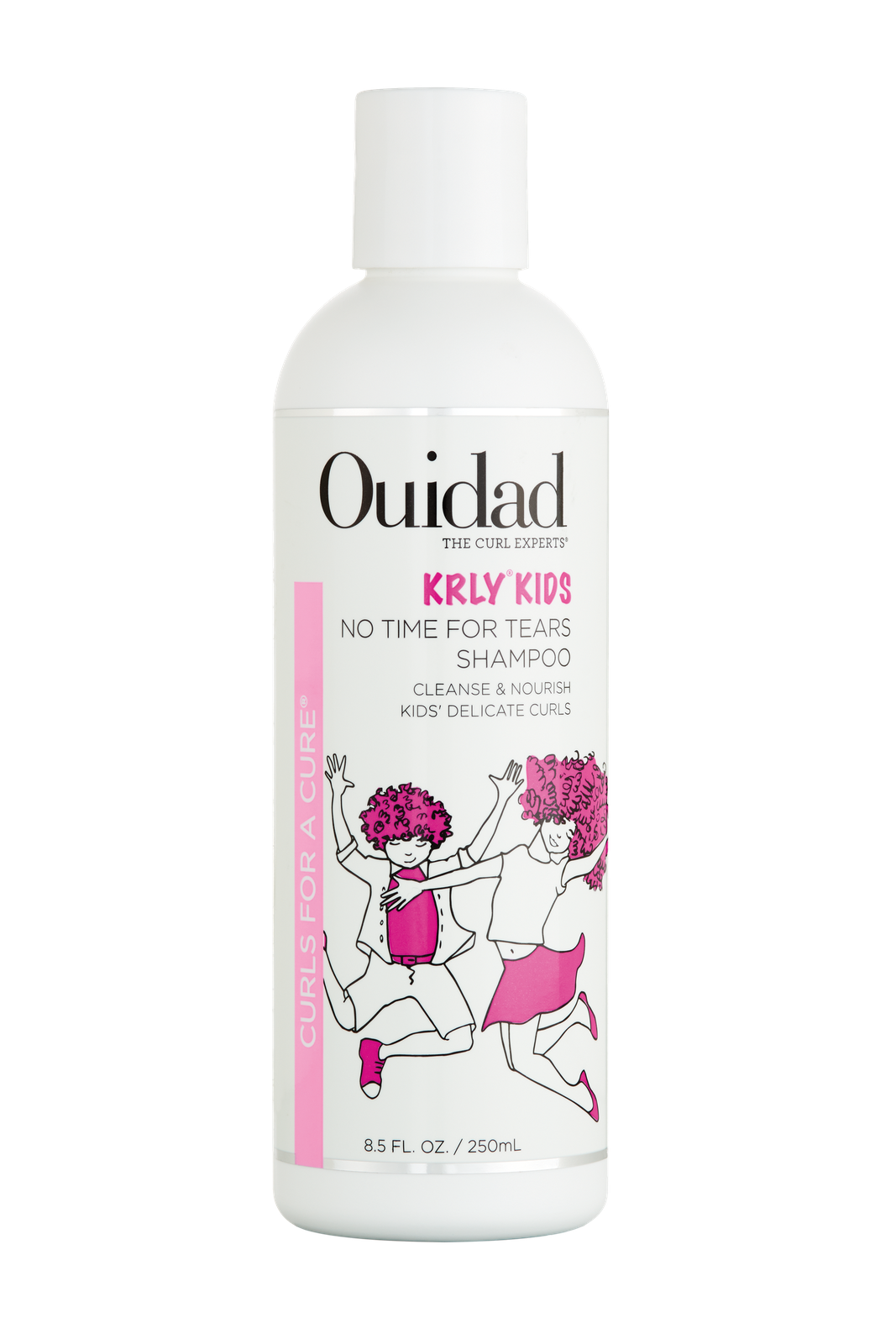 Bottle of Ouidad KRLY Kids® No Time For Tears Shampoo for Curly Hair on white background